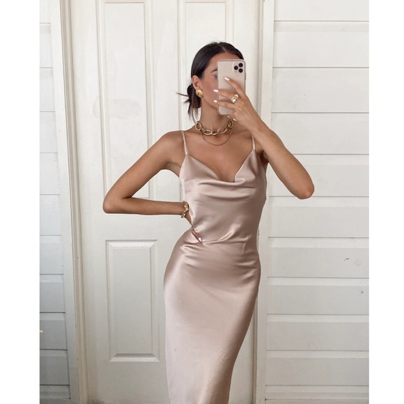 born to be chic Dresses & Skirts - Champagne satin dress